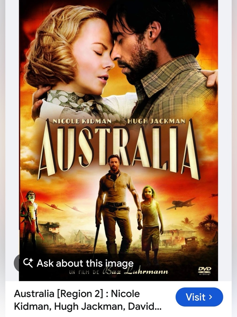 #3328**Australia Movie Poster Wall Art - Warm Orange & Gold